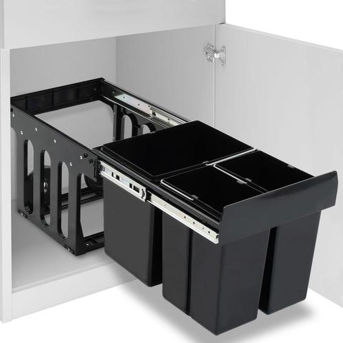 vidaXL Inbouwprullenbak uittrekbaar soft-close 48 L, Huis en Inrichting, Woonaccessoires | Prullenbakken, Nieuw, Verzenden