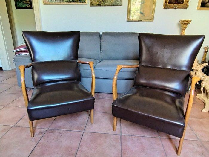 Studio Tecnico Cassina - Cassina - Fauteuil (2) - mod. 401 -, Antiek en Kunst, Antiek | Meubels | Stoelen en Sofa's