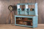 Unieke industriele keukenkast | Vintage wandkast blauw | Ou.