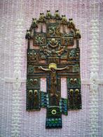 Russisch orthodox kruis in brons en email - 24 cm - Brons,, Antiek en Kunst, Antiek | Boeken en Manuscripten