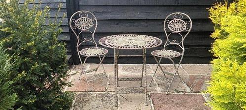 Zitgroep (3) - barok - Metaal - tuin bistro set, Antiek en Kunst, Curiosa en Brocante