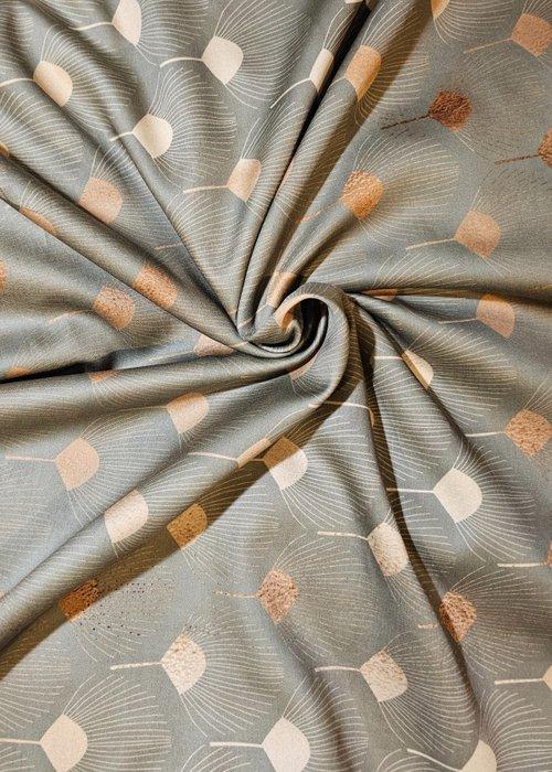 Tissu Satin coton Art Déco couleur verte Olive Édition, Antiek en Kunst, Antiek | Tapijten, Tafelkleden en Textiel