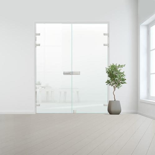 Glazen dubbele binnendeur XL voor opdek kozijn RVS beslag-Sa, Bricolage & Construction, Fenêtres & Moustiquaires, Envoi
