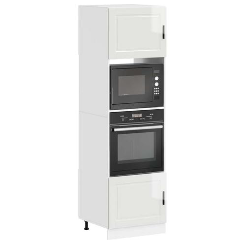vidaXL Ovenkasten 2 st Porto bewerkt hout glanzend wit, Huis en Inrichting, Kasten | Overige, Nieuw, Verzenden