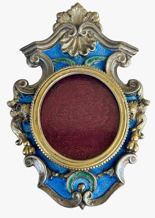 Stefani - Fotolijst - Zilver, Brons, Mozaïek - Paar, Antiek en Kunst, Curiosa en Brocante