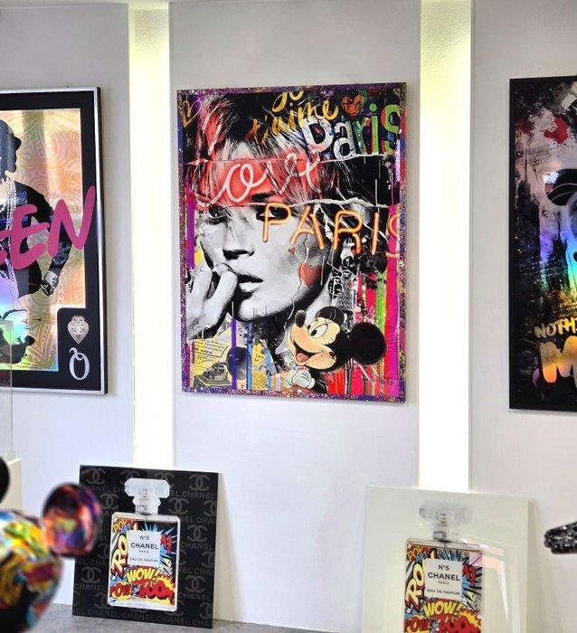Patryk Konrad - Paris fashion model pop art collage -, Antiek en Kunst, Kunst | Schilderijen | Modern