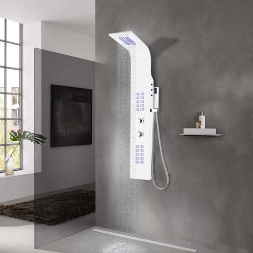 vidaXL Douchepaneel 20x44x130 cm aluminium wit, Doe-het-zelf en Bouw, Sanitair, Nieuw, Verzenden