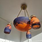 Degue stijl - Kroonluchter - Glas, Messing, Antiek en Kunst