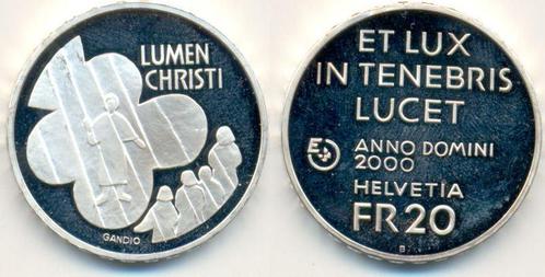 20 Franken Lumen Christi Probe 2000 Schweiz:, Timbres & Monnaies, Monnaies | Europe | Monnaies non-euro, Envoi