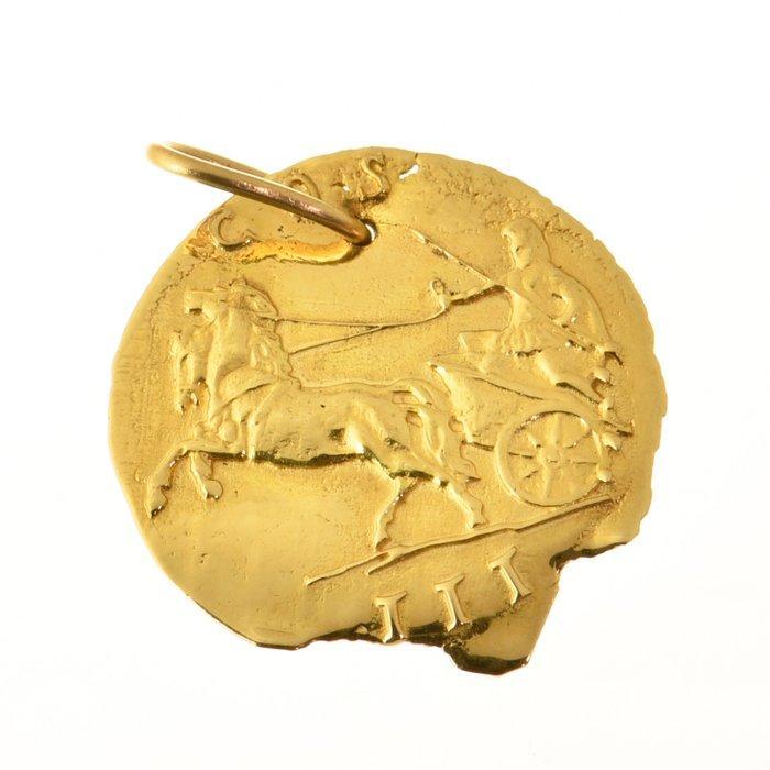Pendentif - 14 carats Or jaune, Handtassen en Accessoires, Antieke sieraden
