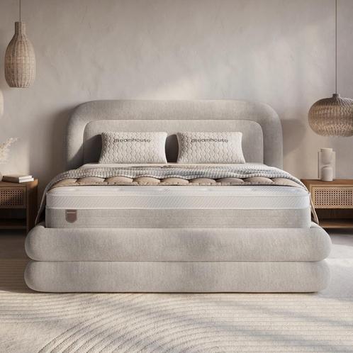 Opbergboxspring Halo Taupe, Huis en Inrichting, Slaapkamer | Beddengoed