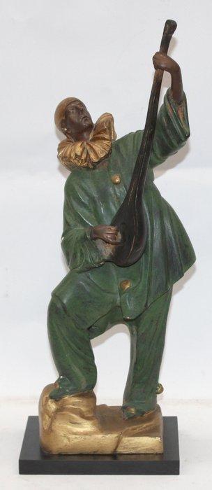 Demetre Chiparus (after) - sculptuur, Pierrot musicien -, Antiek en Kunst, Curiosa en Brocante