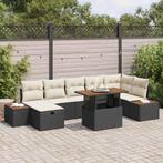 vidaXL Tuinbank Set met kussen met opslag 8 pcs Zwart Poly, Tuin en Terras, Verzenden, Nieuw