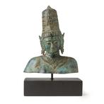 sculptuur, NO RESERVE PRICE - Antiqued Thai Buddha on Stand
