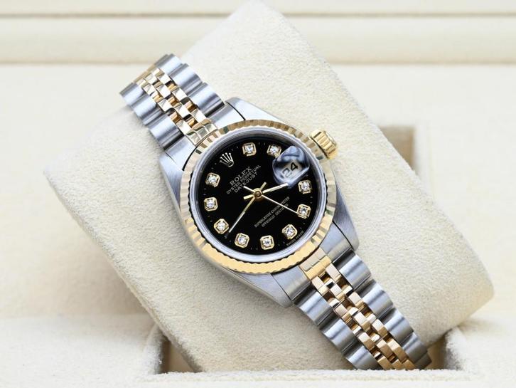 Rolex Lady-Datejust Ref. 69173 Year 1994 (Full Set), Handtassen en Accessoires, Horloges | Dames, Goud, Zo goed als nieuw, Goud
