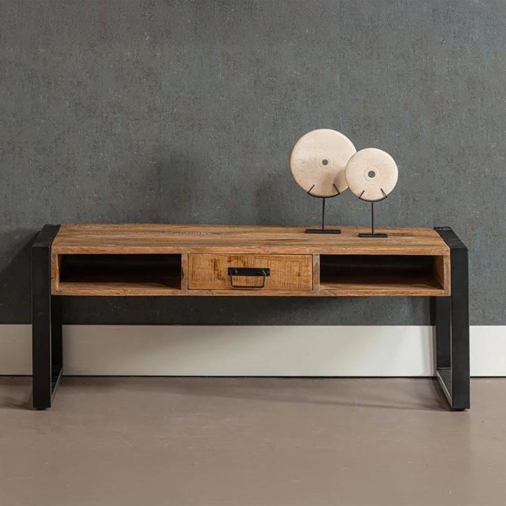 Salontafel Mangohout Britt 120 cm, Huis en Inrichting, Tafels | Salontafels, 50 tot 100 cm, 100 tot 150 cm, Overige vormen, Nieuw