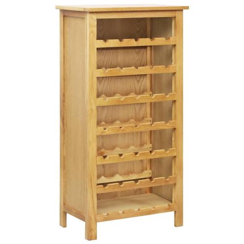 vidaXL Wijnkast 56x32x110 cm massief eikenhout, Maison & Meubles, Accessoires pour la Maison | Porte-bouteilles, Envoi