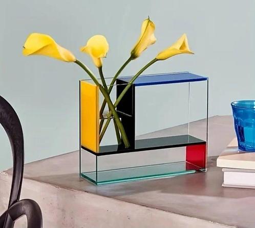 Vase - acrylique - Mondri primaire, Antiek en Kunst, Kunst | Designobjecten