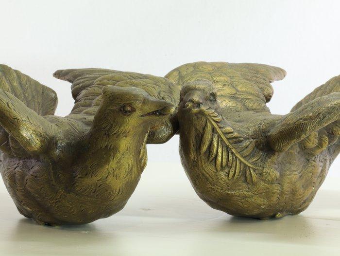 Beeldje, Paire de colombes - 3,3 kg - 7.5 cm - Brons, Antiek en Kunst, Curiosa en Brocante