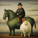 Le Yack (1972) - Berger a cheval tribute to Fernando Botero, Antiek en Kunst