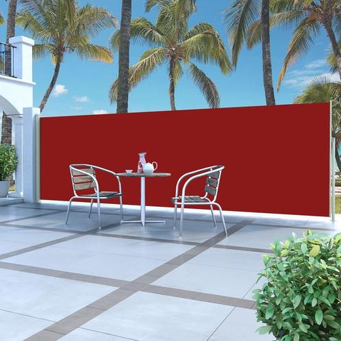 vidaXL Auvent latéral rétractable 160 x 500 cm Rouge, Jardin & Terrasse, Parasols, Neuf, Envoi