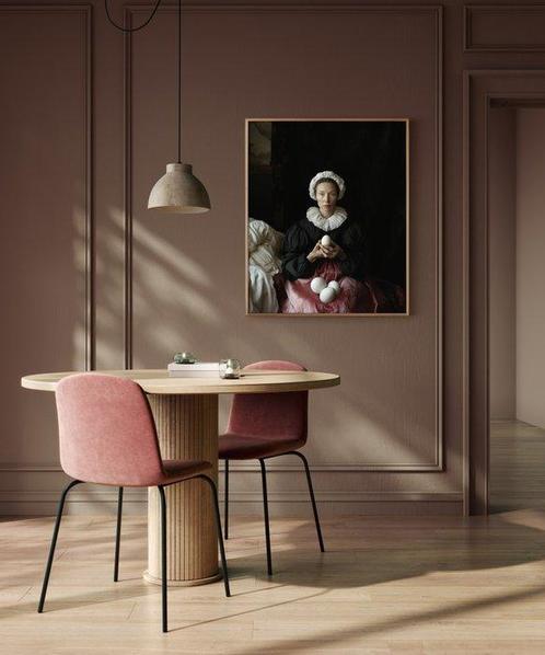 Erminando Aliaj - Woman with eggs, Antiek en Kunst, Kunst | Schilderijen | Modern