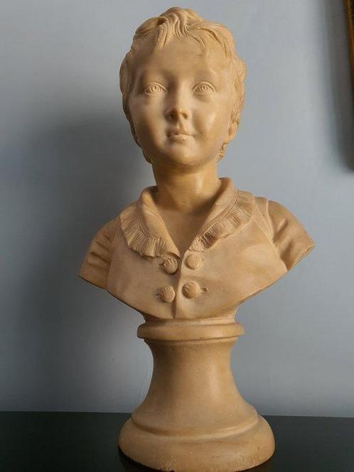 sculptuur, Grande Busto di fanciullo in stile Houdon - 40 cm, Antiek en Kunst, Curiosa en Brocante