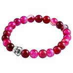 Fako Bijoux® - Buddha Armband - Smile - Fuchsia, Handtassen en Accessoires, Armbanden, Verzenden, Nieuw