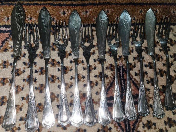 WMF - Wellenbad - Visbestekset voor 6 personen (12) -, Antiek en Kunst, Antiek | Meubels | Tafels