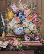 Roberto Michel (1944) - Bodegón de flores, Antiek en Kunst