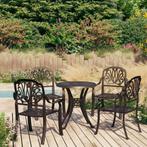 vidaXL Ensemble de bistro 5 pcs Aluminium coulé Bronze, Jardin & Terrasse, Verzenden, Neuf