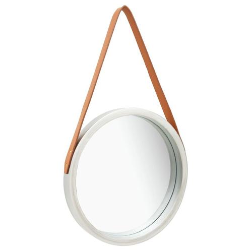 vidaXL Wandspiegel met band 40 cm zilverkleurig, Maison & Meubles, Accessoires pour la Maison | Miroirs, Envoi