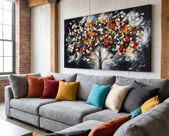 Monika Spiewak - Tree - Oil Painting Stretched On The Frame, Antiek en Kunst, Kunst | Schilderijen | Modern