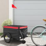 vidaXL Fietstrailer 30 kg ijzer zwart en rood, Fietsen en Brommers, Verzenden, Nieuw
