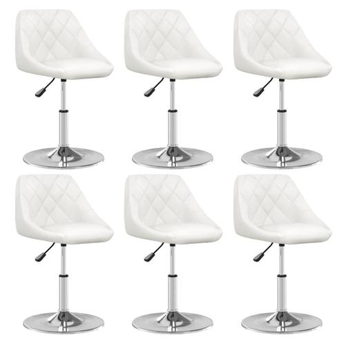 vidaXL Eetkamerstoelen 6 st kunstleer wit, Huis en Inrichting, Stoelen, Nieuw, Verzenden
