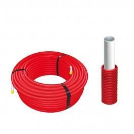 Meerlagenbuis 16x2 mm met rode pvc mantelbuis voor warm, Ophalen of Verzenden