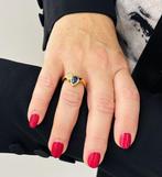 Ring - 18 karaat Geel goud - 1.51ct. tw. Saffier - Diamant, Handtassen en Accessoires, Ringen, Nieuw