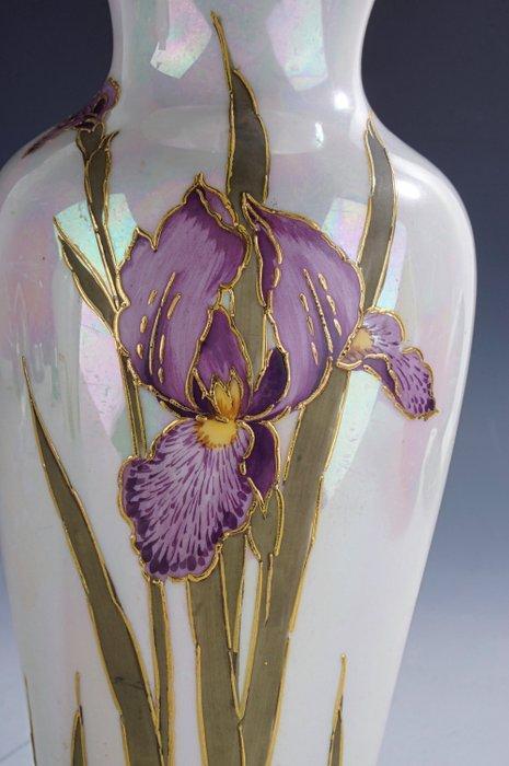Gebrüder Heubach Thüringen - Vase - Décorée dun iris, Antiek en Kunst, Antiek | Glaswerk en Kristal