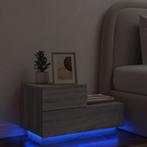vidaXL Nachtkastje met LED-verlichting 70x36x40,5 cm grijs, Huis en Inrichting, Slaapkamer | Nachtkastjes, Nieuw, Verzenden