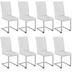 tectake Sledestoelen, kunstleer - wit, Set van 8, Huis en Inrichting, Stoelen, Verzenden, Nieuw