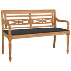 vidaXL Bank Batavia met antracietkleurig kussen 120 cm, Verzenden, Nieuw
