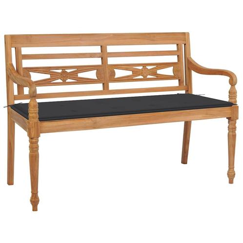 vidaXL Bank Batavia met antracietkleurig kussen 120 cm, Tuin en Terras, Tuinsets en Loungesets, Nieuw, Verzenden