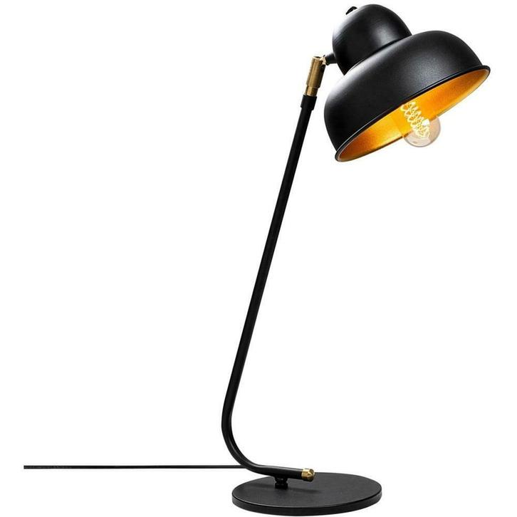 Moderne bureaulamp tafellamp zwart met goud E27 fitting Euro, Huis en Inrichting, Lampen | Overige, Nieuw, Verzenden