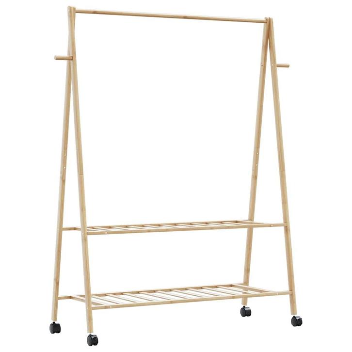 vidaXL Kledingrek met schappen en wielen 132x45,5x155,5 cm, Huis en Inrichting, Kasten | Kleerkasten, Nieuw, Verzenden