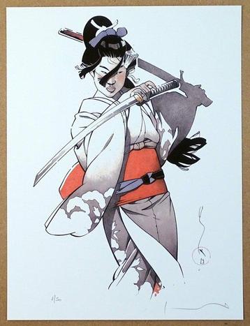 Michetz, Marc - 2 Offset Print - Geisha et larc à flèche et