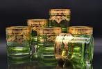 Whiskyglas (6) - handgemaakte smaragd - .999 (24 kt) goud,