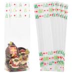Fako Bijoux - Blokbodemzakjes Plastic Kerst - 80x50x250mm -, Diversen, Cadeauverpakkingen, Verzenden, Nieuw