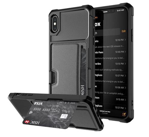 DrPhone iPhone XS MAX TPU Kaarthouder Armor Case  met, Telecommunicatie, Mobiele telefoons | Hoesjes en Screenprotectors | Apple iPhone