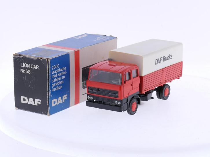 Schaal 1:50 Lion Car Nr.58 Daf 2800 enkelassige Bakwagen..., Hobby en Vrije tijd, Modelauto's | 1:50, Gebruikt, Ophalen of Verzenden
