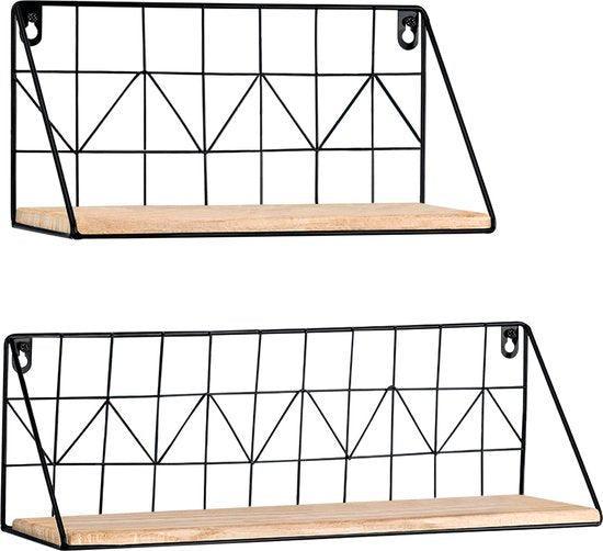 2dekans | Wandrek Set van 2 - Industrieel - Wanddecoratie, Huis en Inrichting, Kasten | Wandmeubels, Ophalen of Verzenden